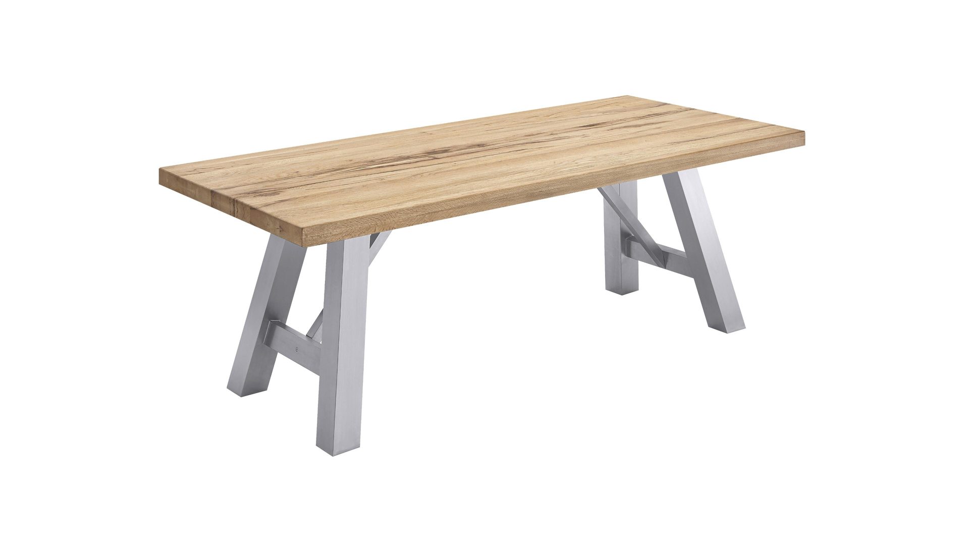 Wohnland Breitwieser Woods Trends Holztisch Vintage Dining Als Esstisch Woods Esstisch Woods Trends Holztisch Vintage Dining Als Esstisch Geolte Balkeneiche Edelstahl Ca 220 X 100 Cm
